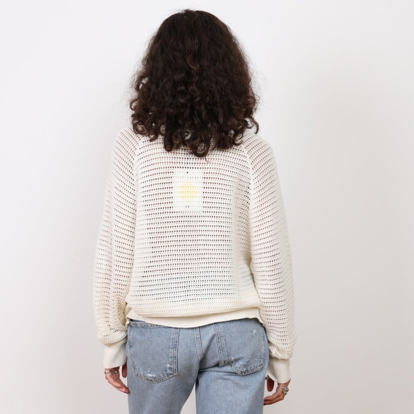 VARLEY Cameron Open Knit Zip Up Jacket In Cream Size M - Picture 4 of 15